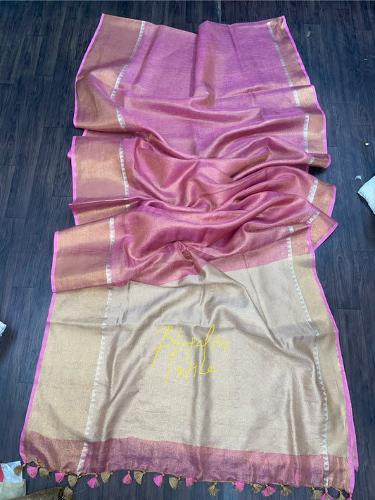 Linen Temple Bliss Weave Saree (Search Code -1002)