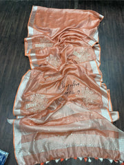 Tissue cutwork saree
