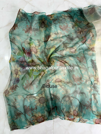 Garden of Dreams Organza Silk Digital print Saree 
(Search Code-1043)
