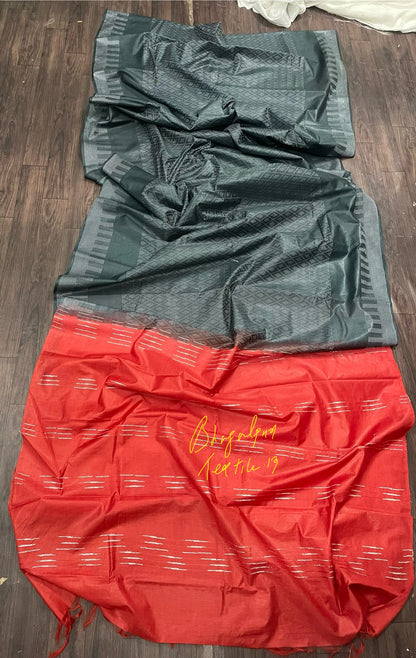 Soft Silk Multi Color Red And Grey 
  (Search Code-10010)