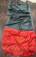 Soft Silk Multi Color Red And Grey 
  (Search Code-10010)