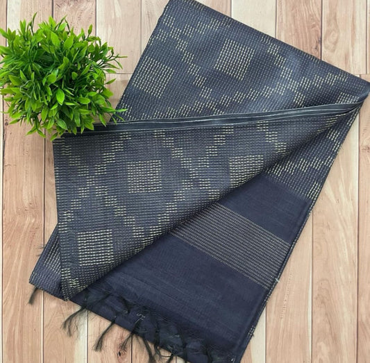 Soft Silk Semi Tussar Dobi Buta Saree (Search Code 502)