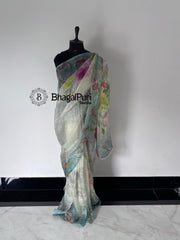 Garden of Dreams Organza Silk Digital print Saree 
(Search Code-1043)