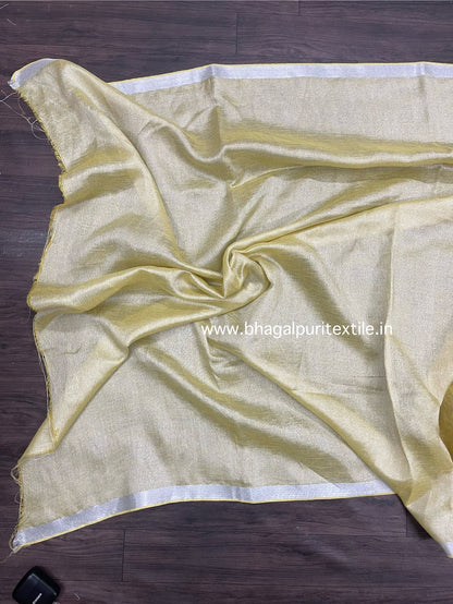 Linen Hand Embroidered Saree Yellow (Search Code-1026)