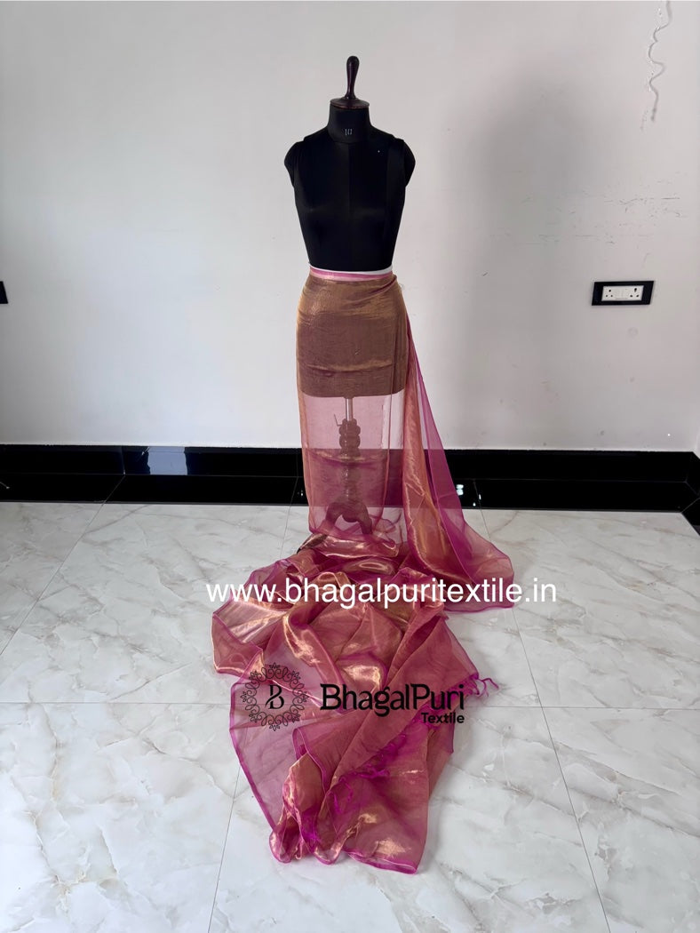 TissueRose Tissue Silk Saree With Running Blouse Pcs 1 m (Search code-1084)