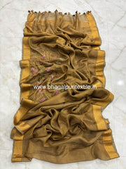 Customized Copper Handwork Tissue Linen Saree (Search code -1065)