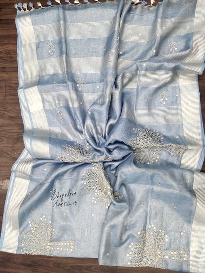 Tissue cutwork saree (Search Code - 10103)