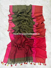 Desert Rose Linen Saree (Search Code-1051)