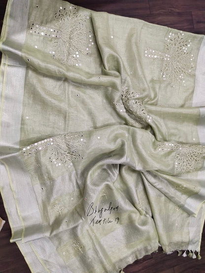 Tissue cutwork saree (Search Code - 10103)
