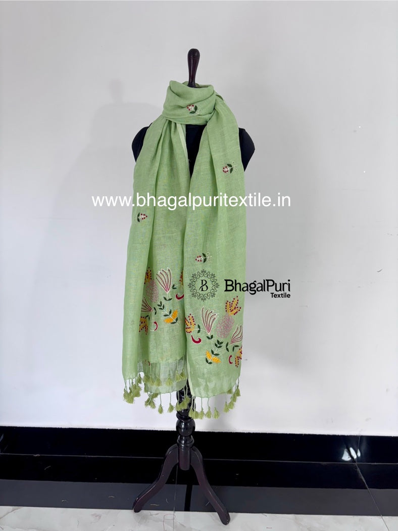 Nazaakat – Fine Linen Hand Embroidered Dupatta 2.5m (Search Code-1091)