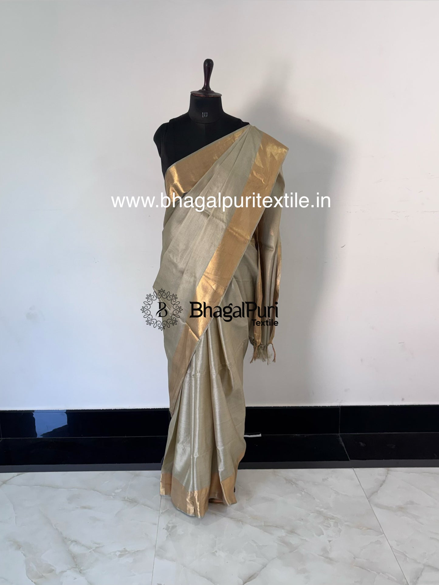 Pure Tussar Silk Raw Saree(Search Code-1039)