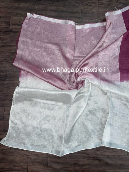 The Regal Blend Wine and White Double Tone Saree (Search Code-1027)