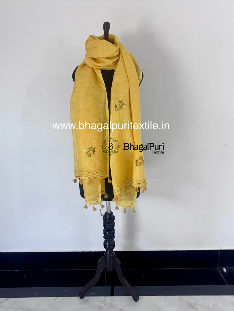 Nazaakat – Fine Linen Hand Embroidered Dupatta 2.5m (Search Code-1091)