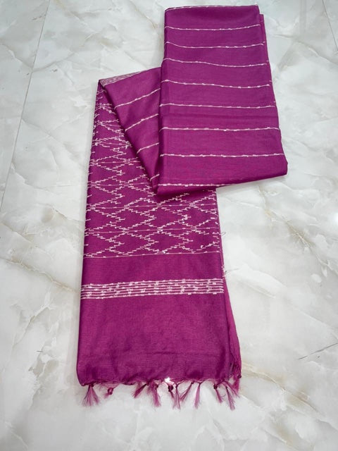 Cotton silk dobi buta weave saree (Search code-1055)