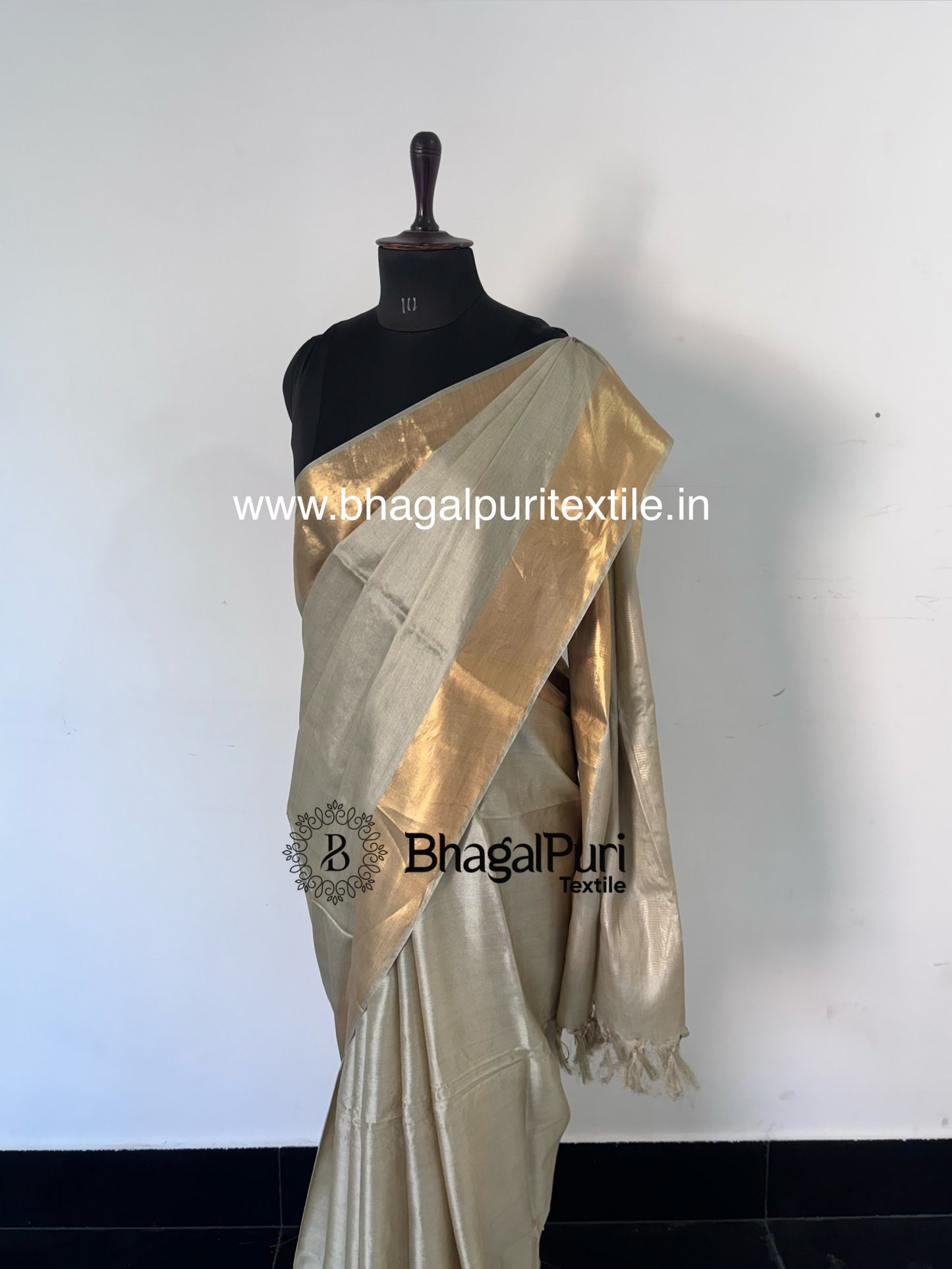 Pure Tussar Silk Raw Saree(Search Code-1039)