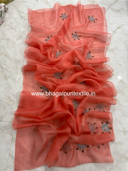Pearl Mist Organza Saree(Search Code-10136)