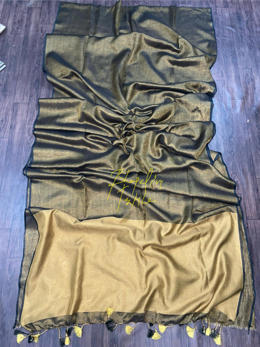 Borderless Kala Tissue Linen Soft Saree (Search Code -1003)