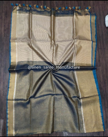 Linen Temple Bliss Weave Saree (Search Code -1002)