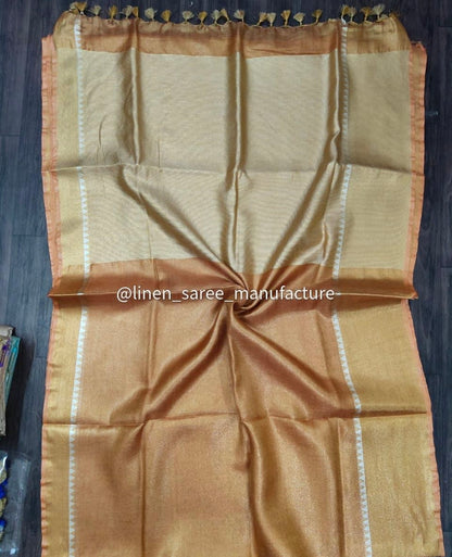 Linen Temple Bliss Weave Saree (Search Code -1002)