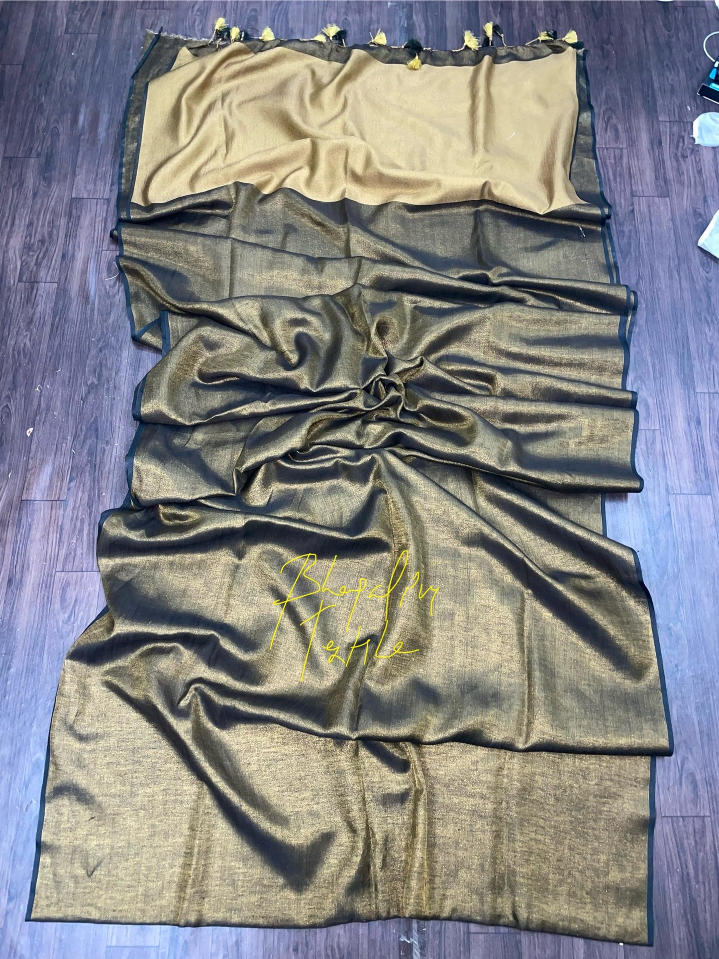 Borderless Kala Tissue Linen Soft Saree (Search Code -1003)