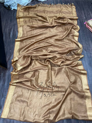 Copper Tissue Linen Saree (Search Code-1014)