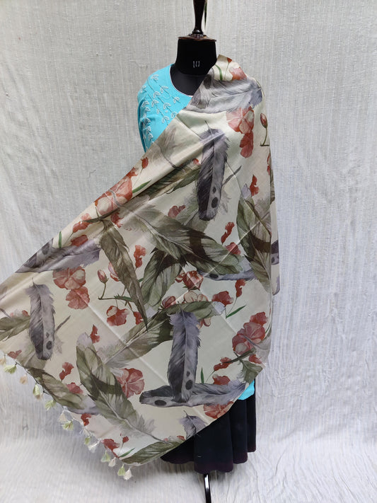 Tussar Munga Pure Silk Digital Print Dupatta