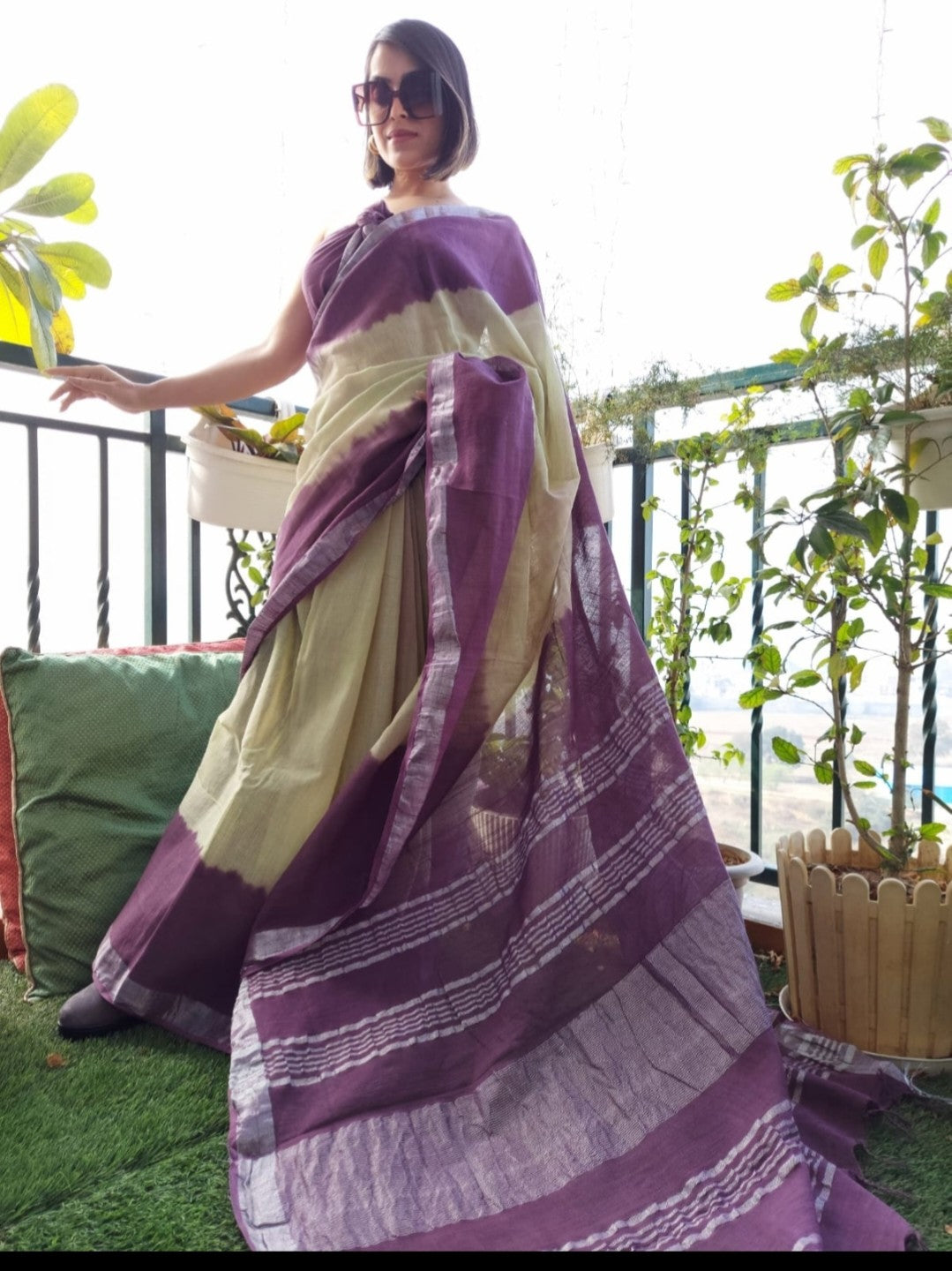 Midnight Elegance Cotton Saree