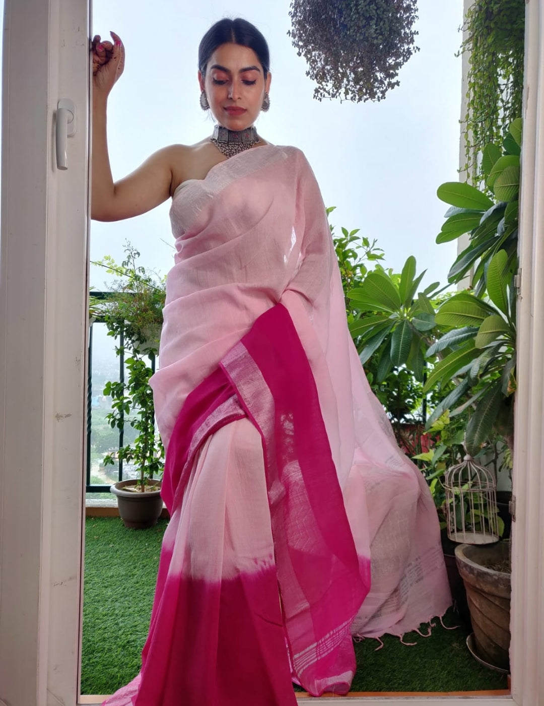 Midnight Elegance Cotton Saree