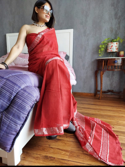 Midnight Elegance Cotton Saree