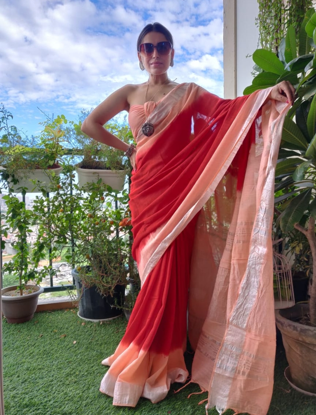 Midnight Elegance Cotton Saree