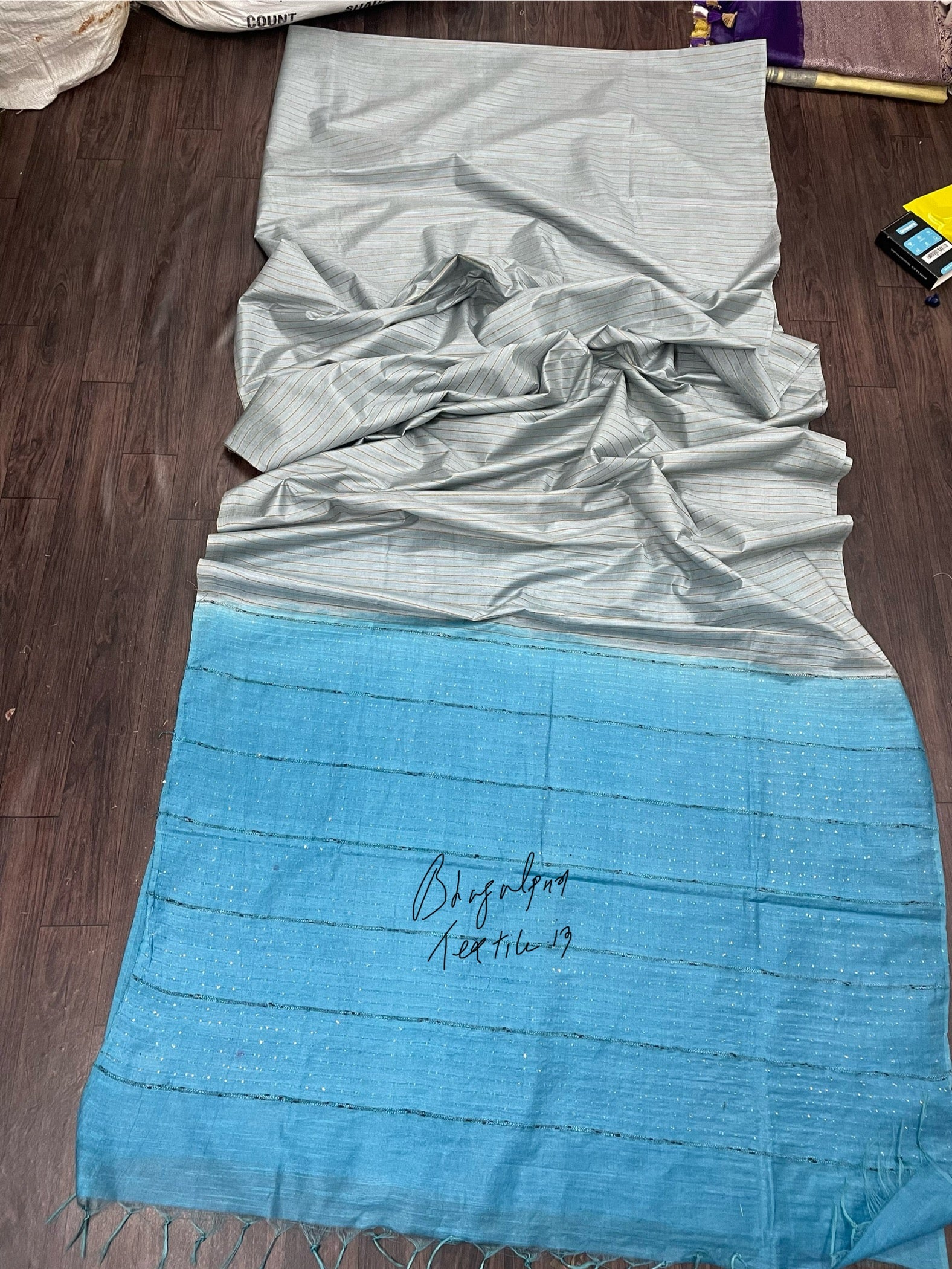 Soft premium grey tie dye saree with vibrant multicolor shades and modern ethnic design with blouse piece.