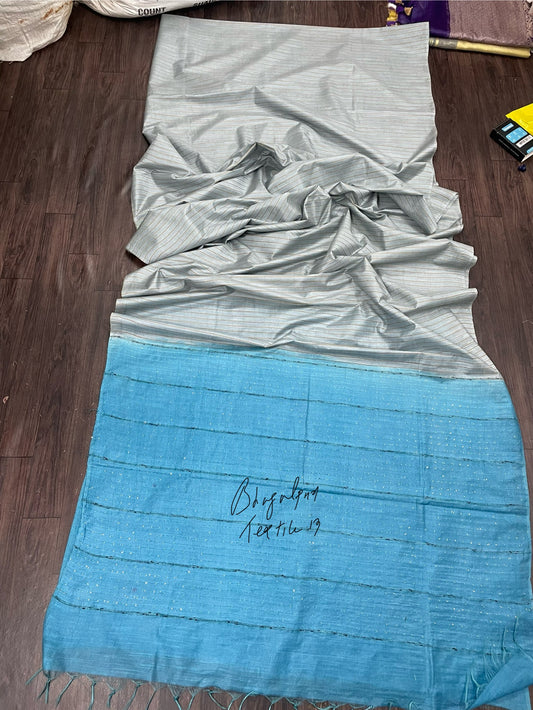 Soft premium grey tie dye saree with vibrant multicolor shades and modern ethnic design with blouse piece.