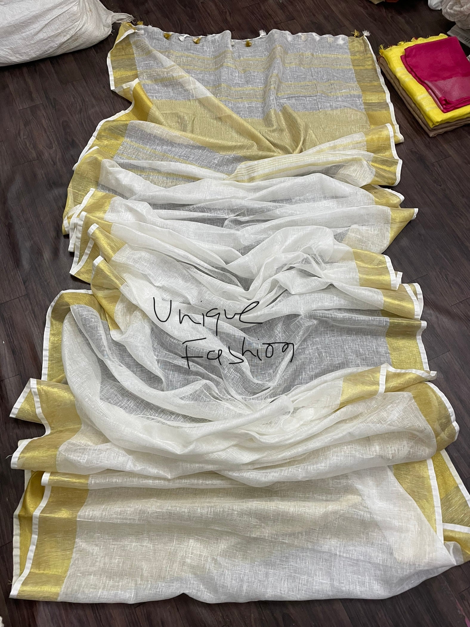 premium linen dhaga saree lightweight office wear casual ethnic saree