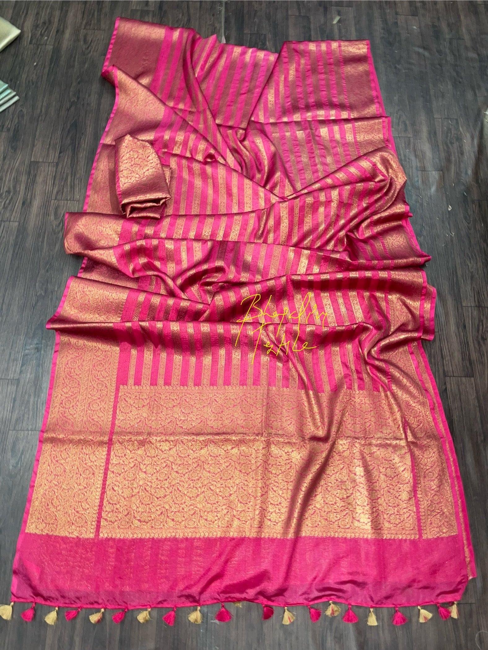 Premium pink banarasi soft silk saree with traditional zari work ethnic saree for wedding and festive occasions