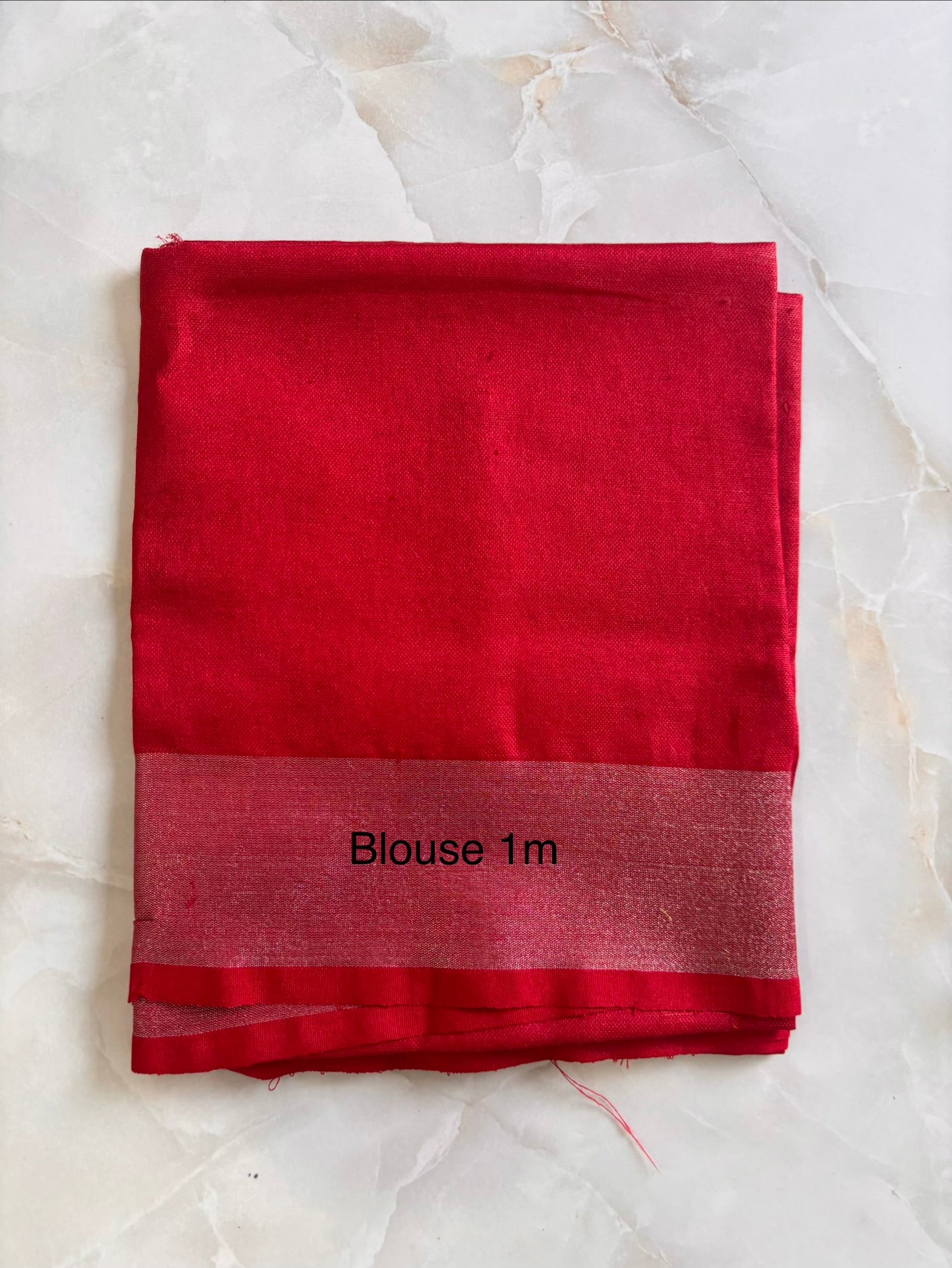 Soft handloom grey linen saree with rich red contrast blouse for women.